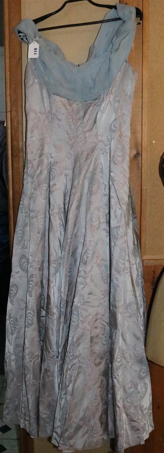 1950s brocade evening gown